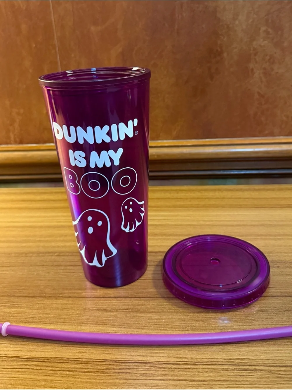 Dunkin Halloween Tumbler 24oz “Dunkin’ Is My Boo” Ghost Cold  Cup w/ Lid & Straw